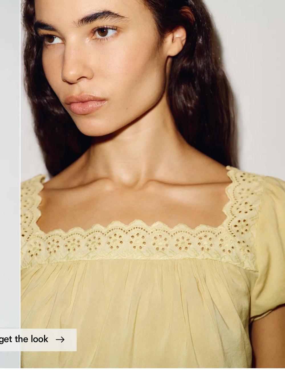 Reformation Zita Eyelet Square-Neck Puff Sleeve Top - Picture 3 of 4